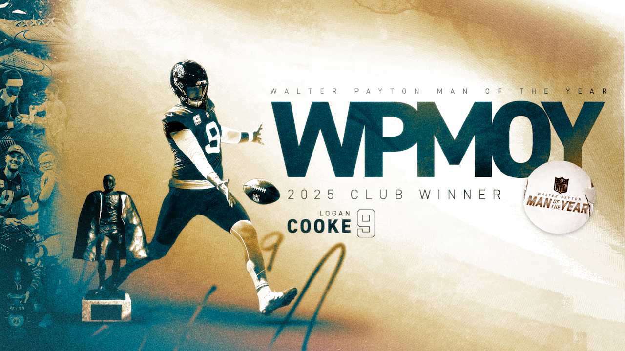 Jaguars P Logan Cooke Named Jaguars' Club Winner for the 2025 Walter Payton Man of the Year Award