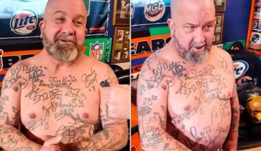 'Craziest' Chicago Bears Fan Shows Off 157 Tattoos of Players' and Coaches' Signatures