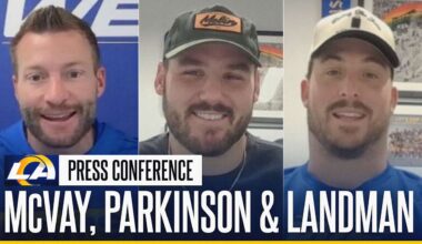 Los Angeles Rams head coach Sean McVay, tight end Colby Parkinson & inside linebacker Nate Landman Press Conference