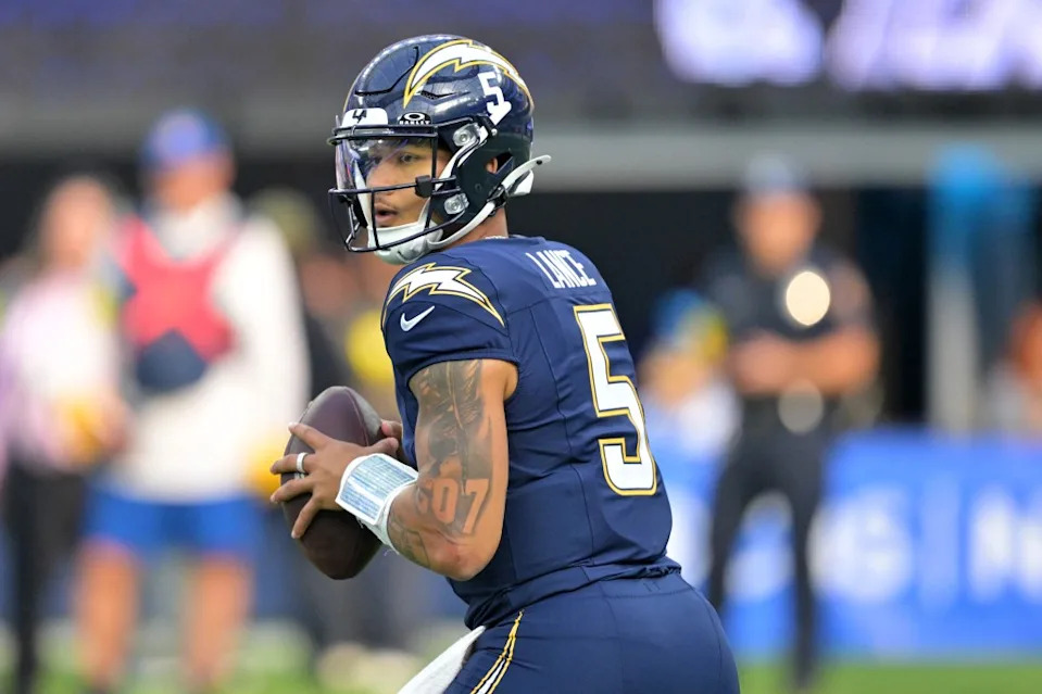 Trey Lance will start in Justin Herbert’s place on Sunday. IMAGN IMAGES via Reuters Connect