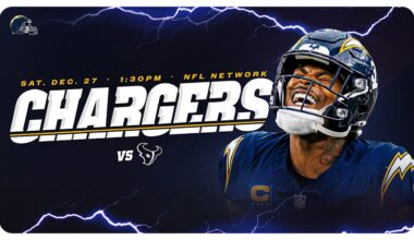 Chargers-Texans Week 17 Game to be Saturday, December 27, at 1:30 p.m. (PT)