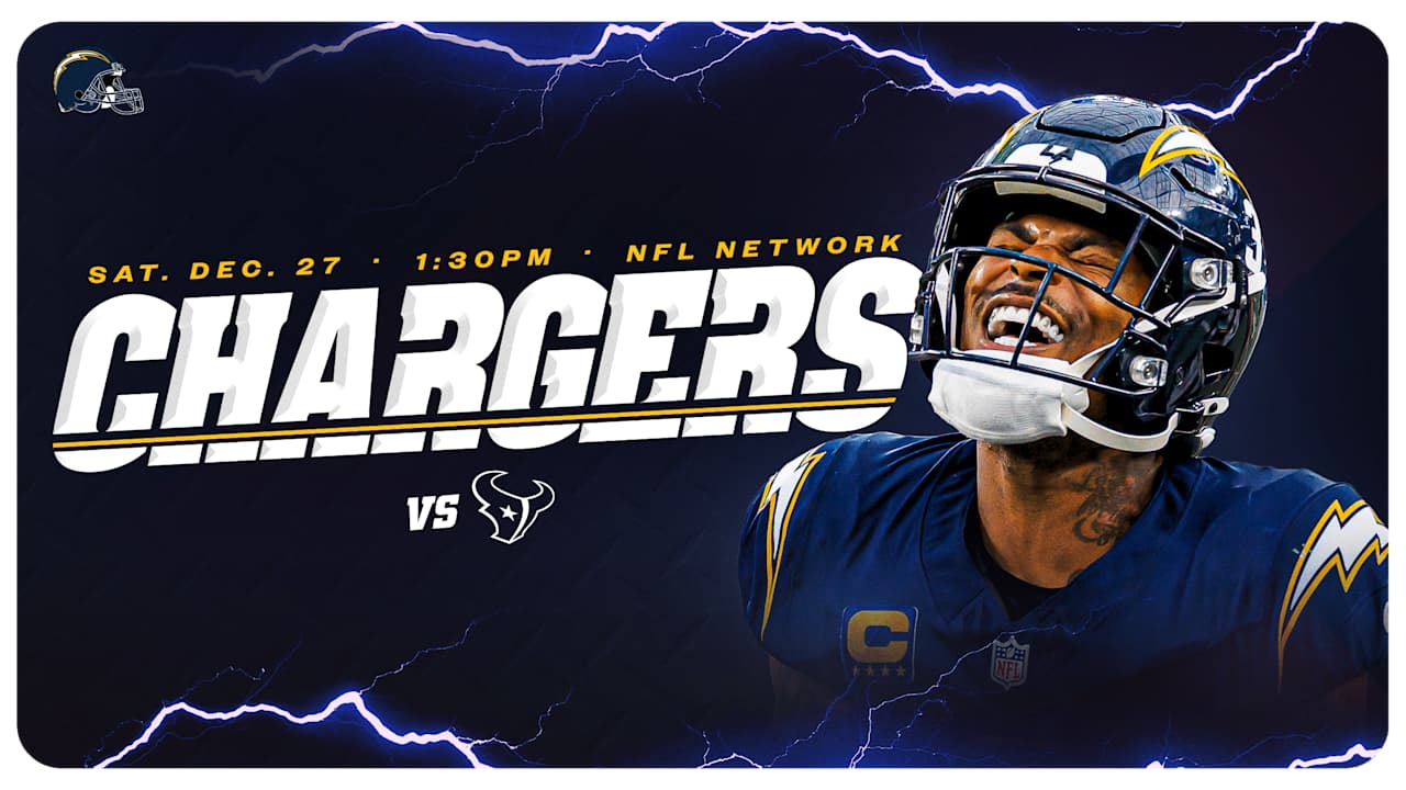 Chargers-Texans Week 17 Game to be Saturday, December 27, at 1:30 p.m. (PT)