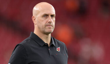 Arizona Cardinals GM Monti Ossenfort looks on...