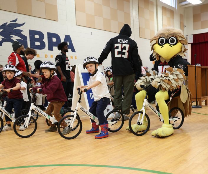 Atlanta Falcons Youth Fund and American Family Insurance Partner with All Kids Bike to Fund Kindergarten PE Learn-to-Ride Programs in Metro Atlanta