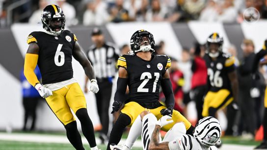 Chuck Clark (#21) celebrates after making a tackle against the Cincinnati Bengals during Week 7 of the 2025 NFL Regular Season.