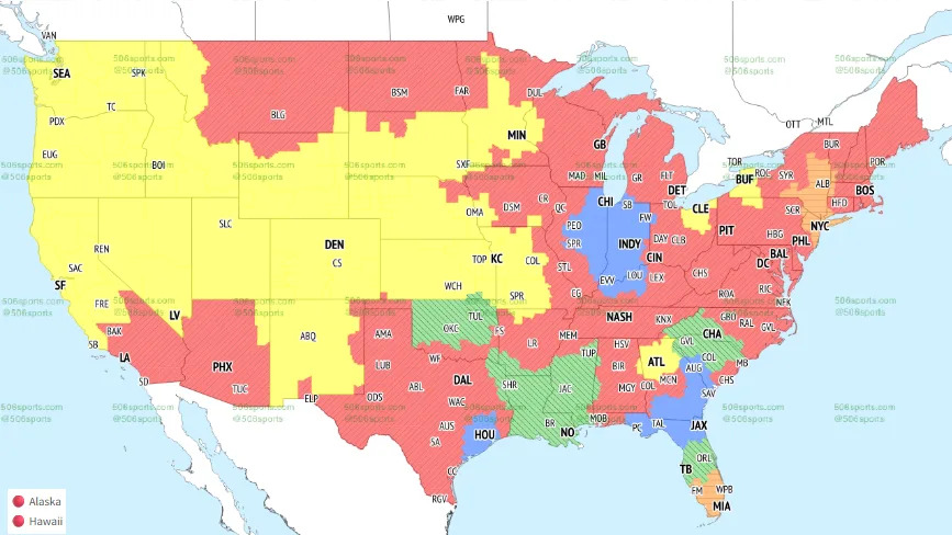 Week 14 broadcast map