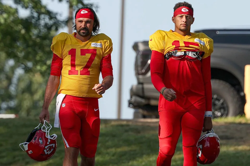 David Smith/CSM/Shutterstock  Gardner Minshew and Patrick Mahomes of the Kansas City Chiefs.