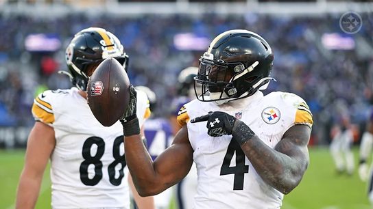 Steelers wide receiver DK Metcalf (4) during a regular season matchup between the Pittsburgh Steelers and Baltimore Ravens. Steelers wide receiver DK Metcalf (4) during a regular season matchup between the Pittsburgh Steelers and Baltimore Ravens.