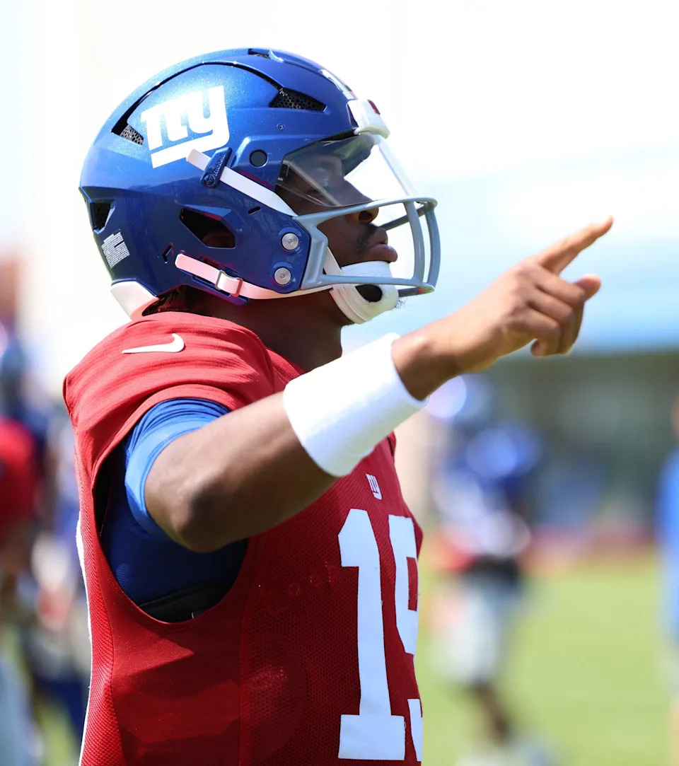 New York Giants player at Training Camp