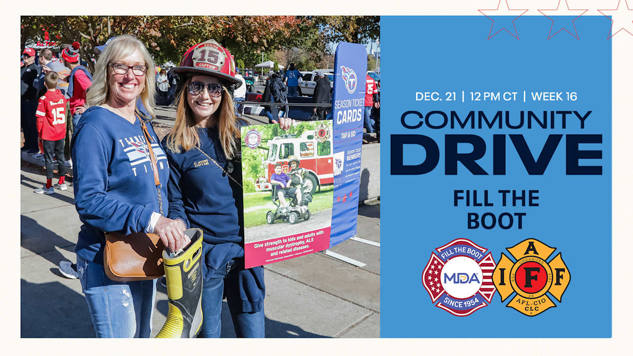 Titans Week 16 Community Drive to "Fill the Boot" for Muscular Dystrophy Association  