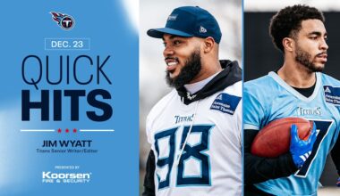 Quick Hits After Tuesday's Titans Practice