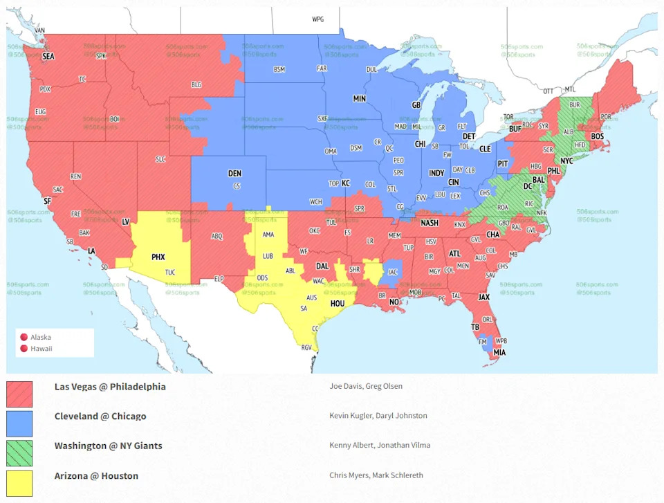 NFL Week 15 maps announcers FOX