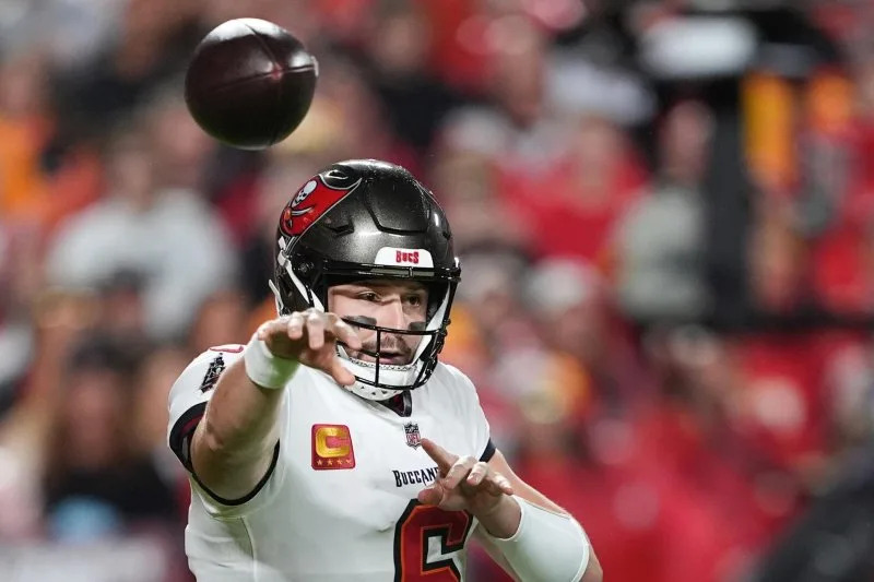 Quarterback Baker Mayfield and the Tampa Bay Buccaneers need a win over the Carolina Panthers and an Atlanta Falcons loss or tie to win the NFC South and clinch a playoff berth. File Photo by Jon Robichaud/UPI