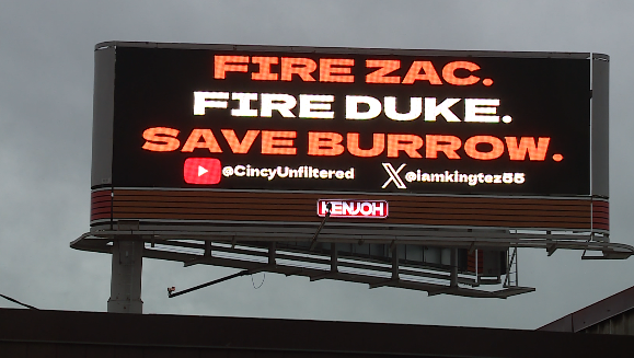 New billboard in Cincinnati calls for Bengals to fire Zac Taylor, Duke Tobin