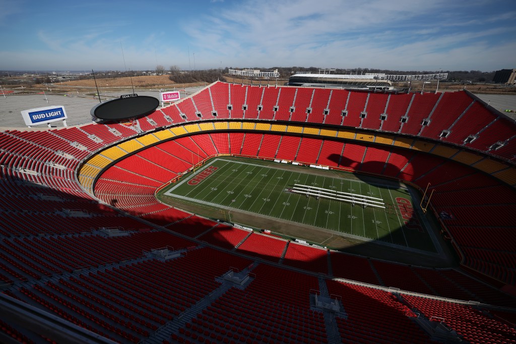 A general view of the stadium at GEHA Field at Arrowhead Stadium on December 09, 2025 in Kansas City, Missouri.
