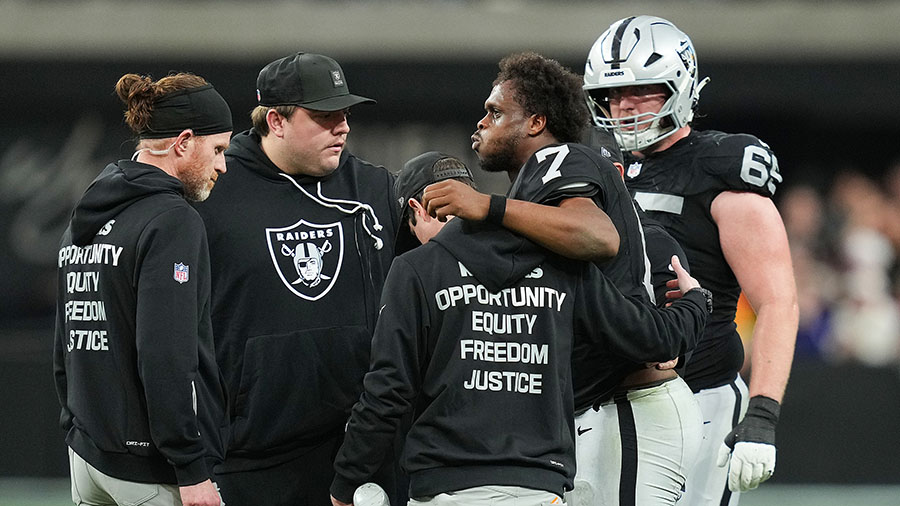 Geno Smith Las Vegas Raiders ankle injury...