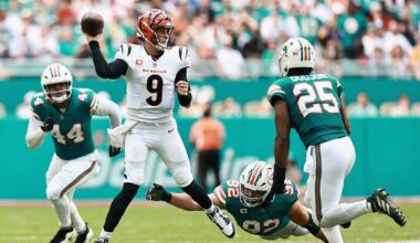 Burrow named AFC Offensive Player of the Week after blowout win in Miami
