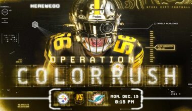 Steelers will wear Color Rush uniforms vs. Dolphins