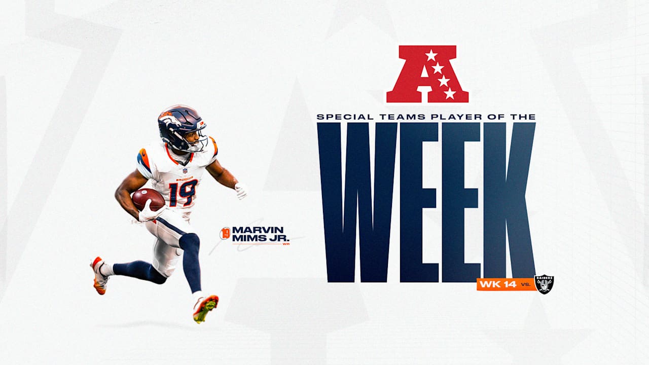 Broncos’ Marvin Mims Jr. named AFC Special Teams Player of the Week after win over Raiders