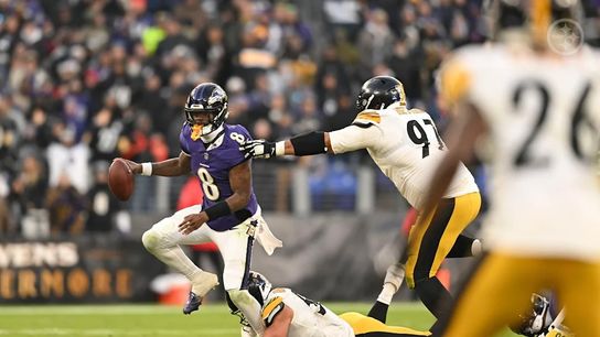 Steelers defensive tackle Cameron Heyward (97) during a regular season matchup between the Pittsburgh Steelers and Baltimore Ravens. Steelers defensive tackle Cameron Heyward (97) during a regular season matchup between the Pittsburgh Steelers and Baltimore Ravens.