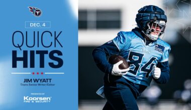 Quick Hits After Thursday's Titans Practice 