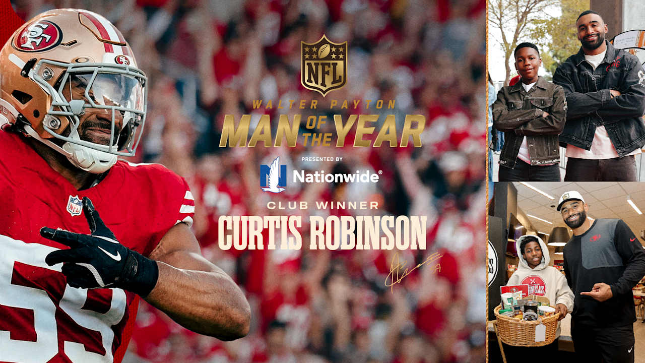 LB Curtis Robinson Named 49ers Club Winner for Walter Payton NFL Man of the Year Award 