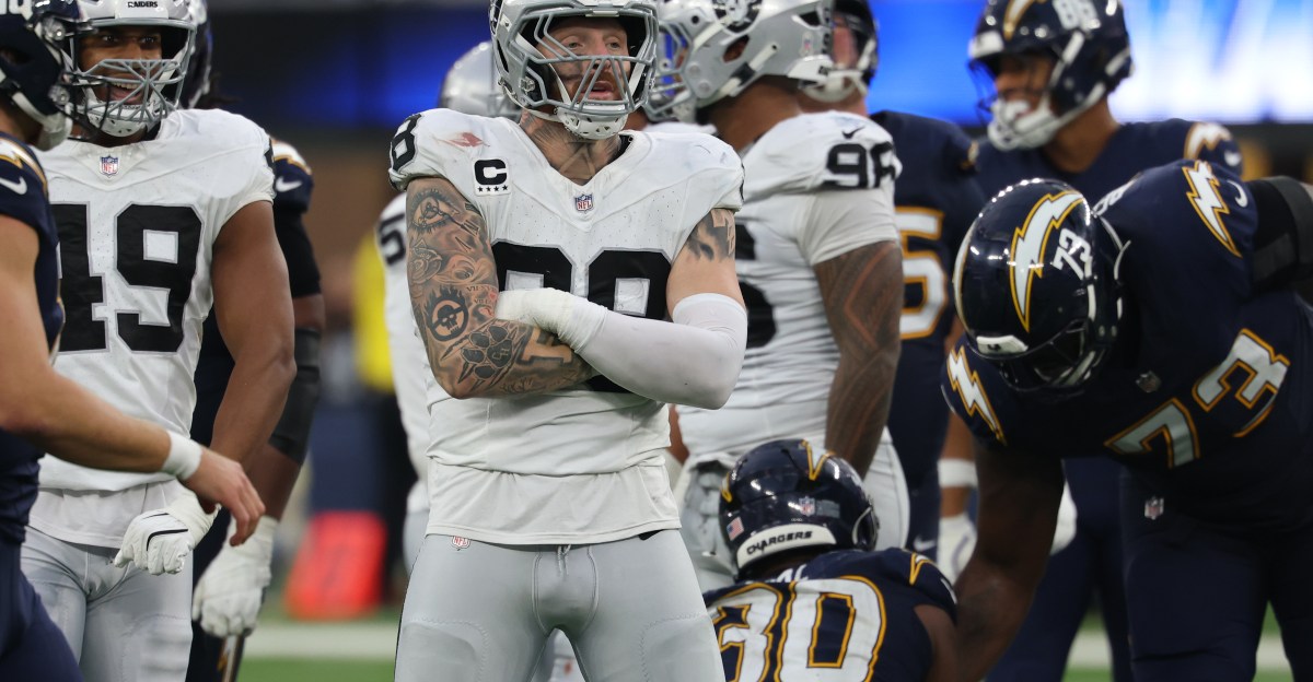 Defensive end Maxx Crosby is active Sunday against Denver Broncos