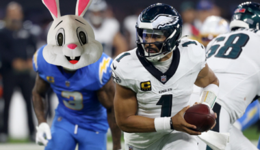 Eagles Bench Weird 'Positivity Bunny' After Jalen Hurts' Performance From Hell