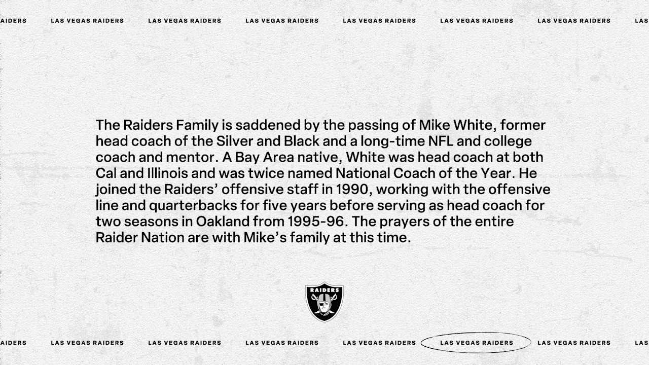Raiders mourn the passing of Mike White