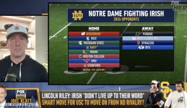 Joel Klatt suggests nobody should schedule Notre Dame