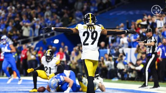Steelers safety Kyle Dugger (29) during a regular season matchup between the Pittsburgh Steelers and Detroit Lions.