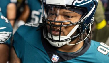 Jalen Carter, Lane Johnson miss Thursday's practice