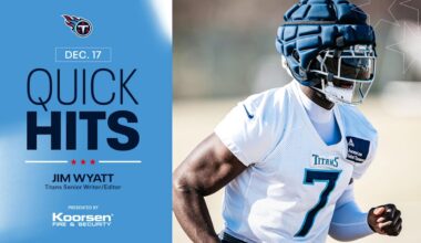 Quick Hits After Wednesday's Titans Practice 