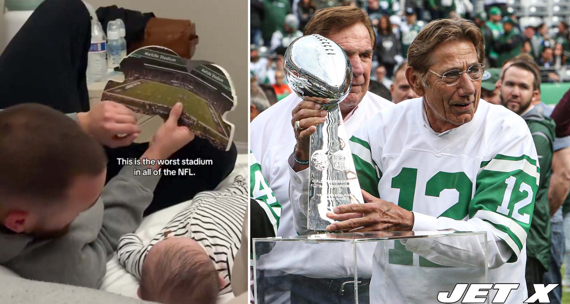 NY Jets fan goes viral for teaching newborn son team's sad history