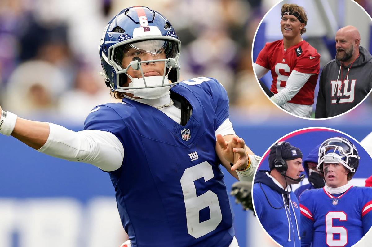 Giants' Jaxson Dart looks like he's missing Brian Daboll