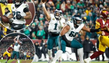 Eagles overcome flubs to top Commanders and repeat as NFC East champs