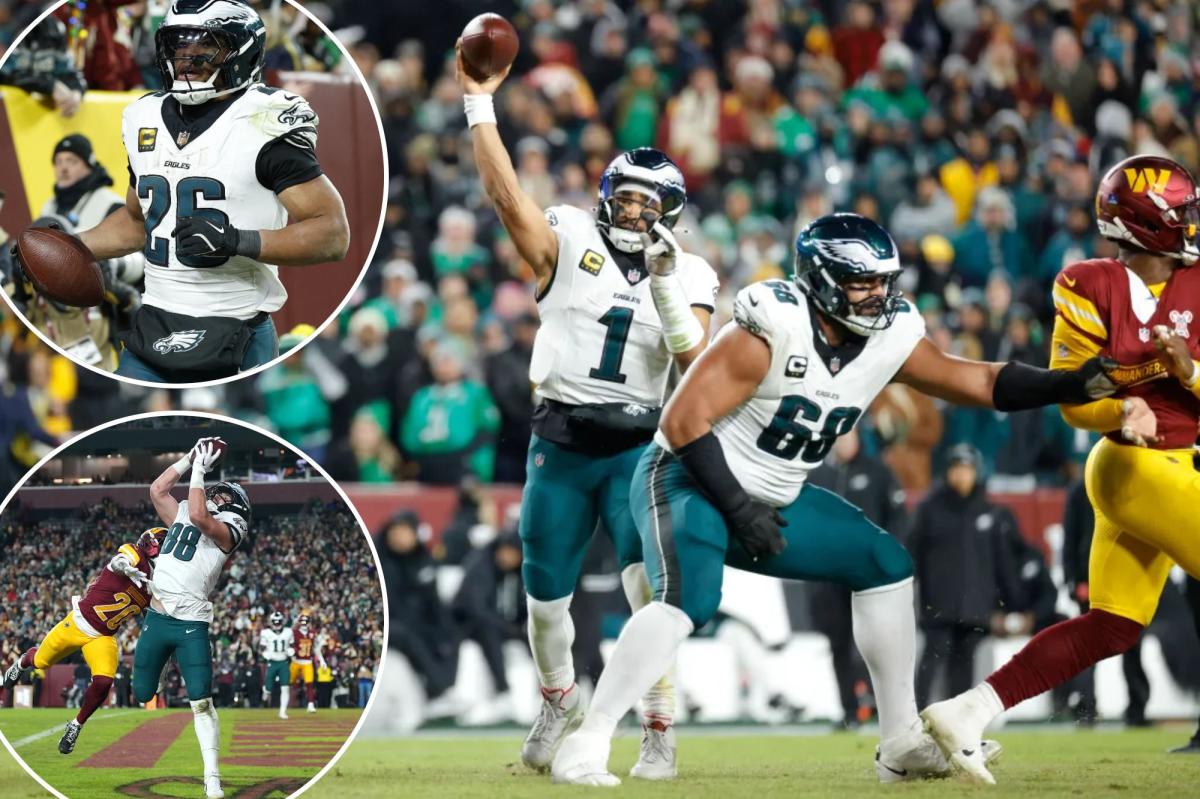 Eagles overcome flubs to top Commanders and repeat as NFC East champs