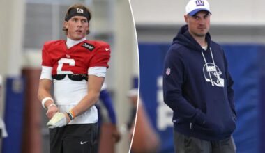 Giants downplay Jaxson Dart's like of critical Mike Kafka post