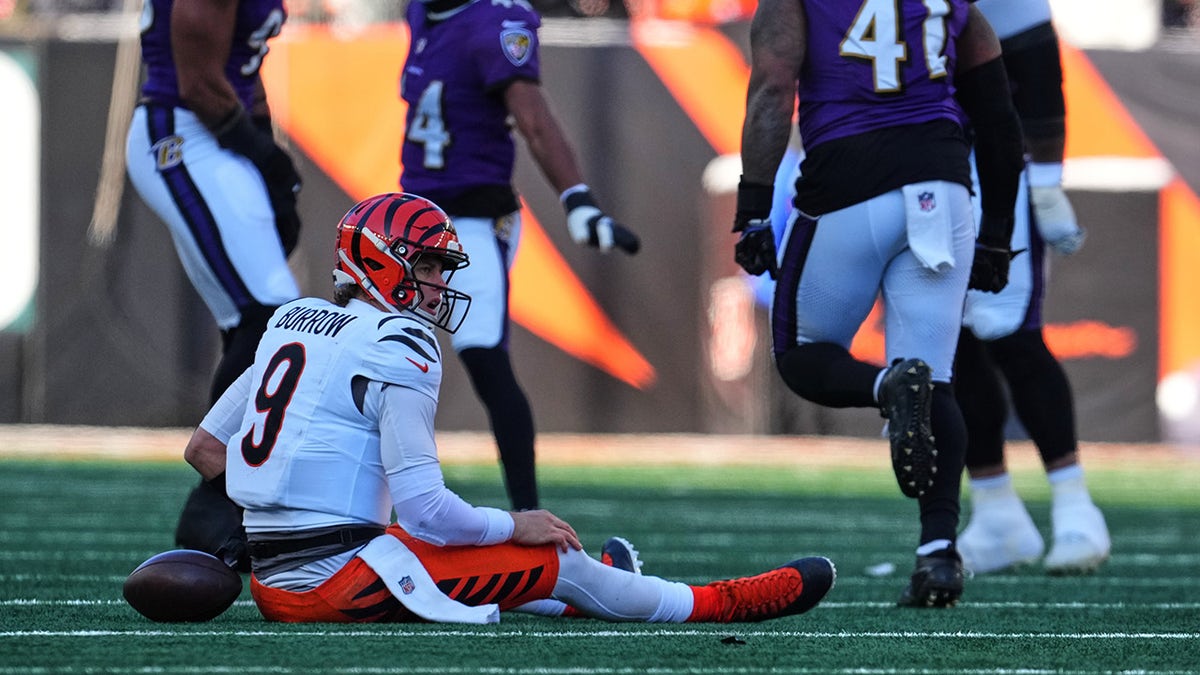 Joe Burrow on the ground