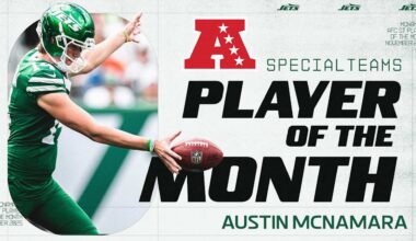 Austin McNamara Named AFC Special Teams Player of the Month