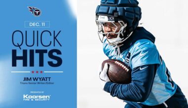 Quick Hits After Thursday's Titans Practice 