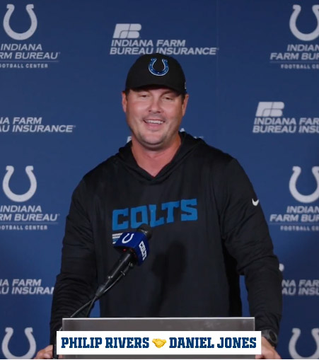 Philip Rivers at his opening press conference for the Colts this week.
