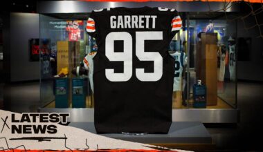 Myles Garrett’s jersey on display in Pro Football Hall of Fame