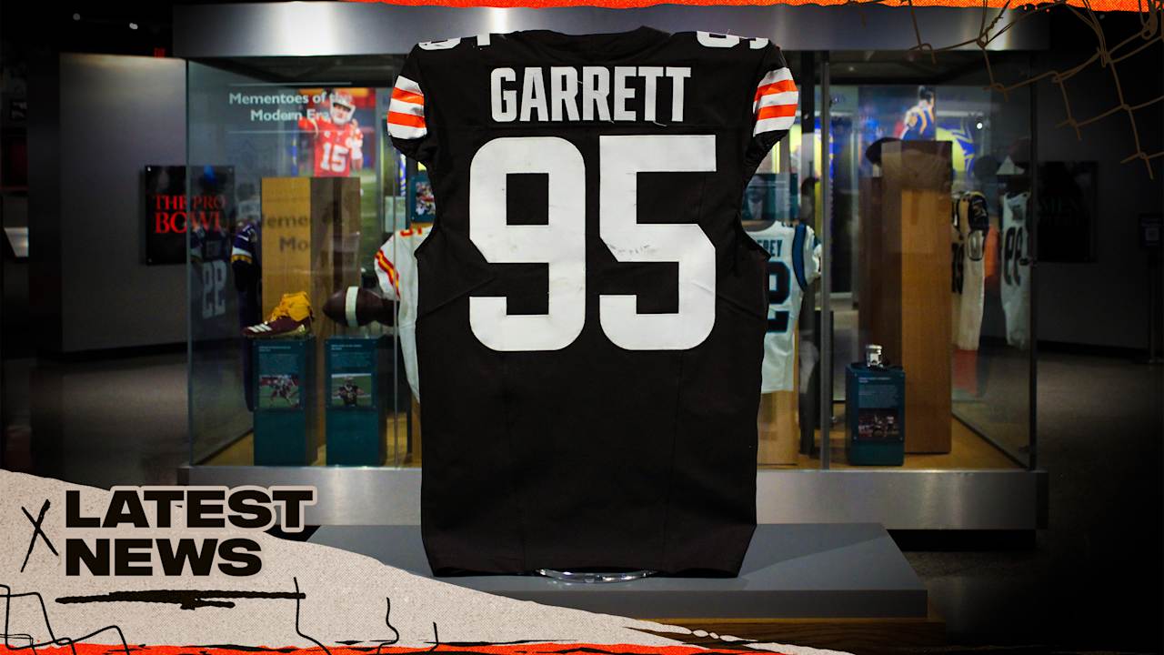 Myles Garrett’s jersey on display in Pro Football Hall of Fame