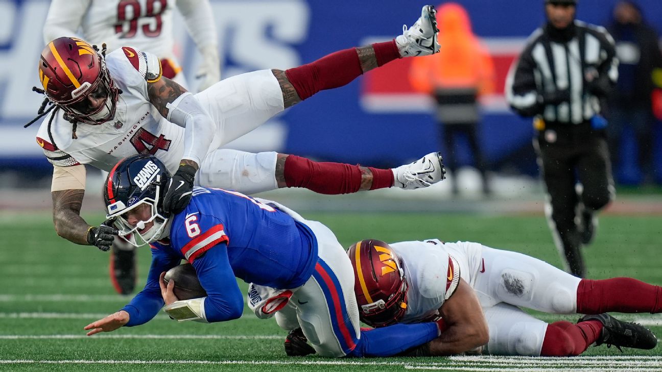 Giants' Jaxson Dart 'absolutely not' concerned about targeted hits