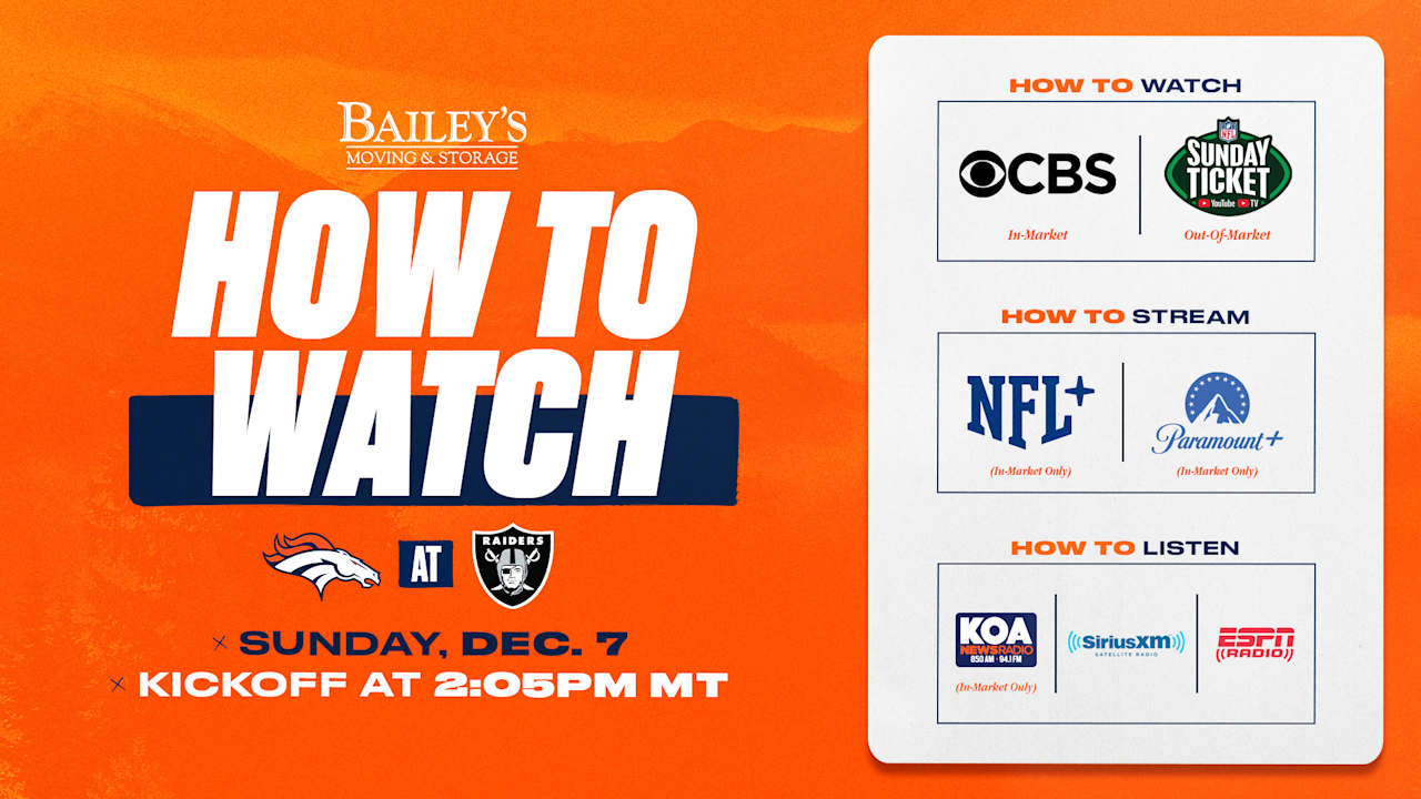 How to Watch: Broncos at Raiders