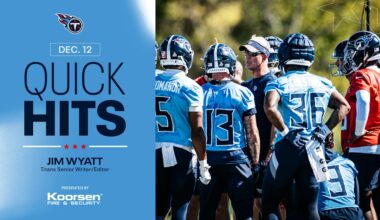 Quick Hits After Friday's Titans Practice 