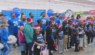 Families shop with the Detroit Lions as part of multiple events presented by Meijer