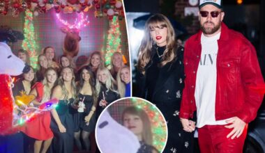 Eagle-eyed fans spot Taylor Swift in WAGs group shot at Chiefs Christmas party