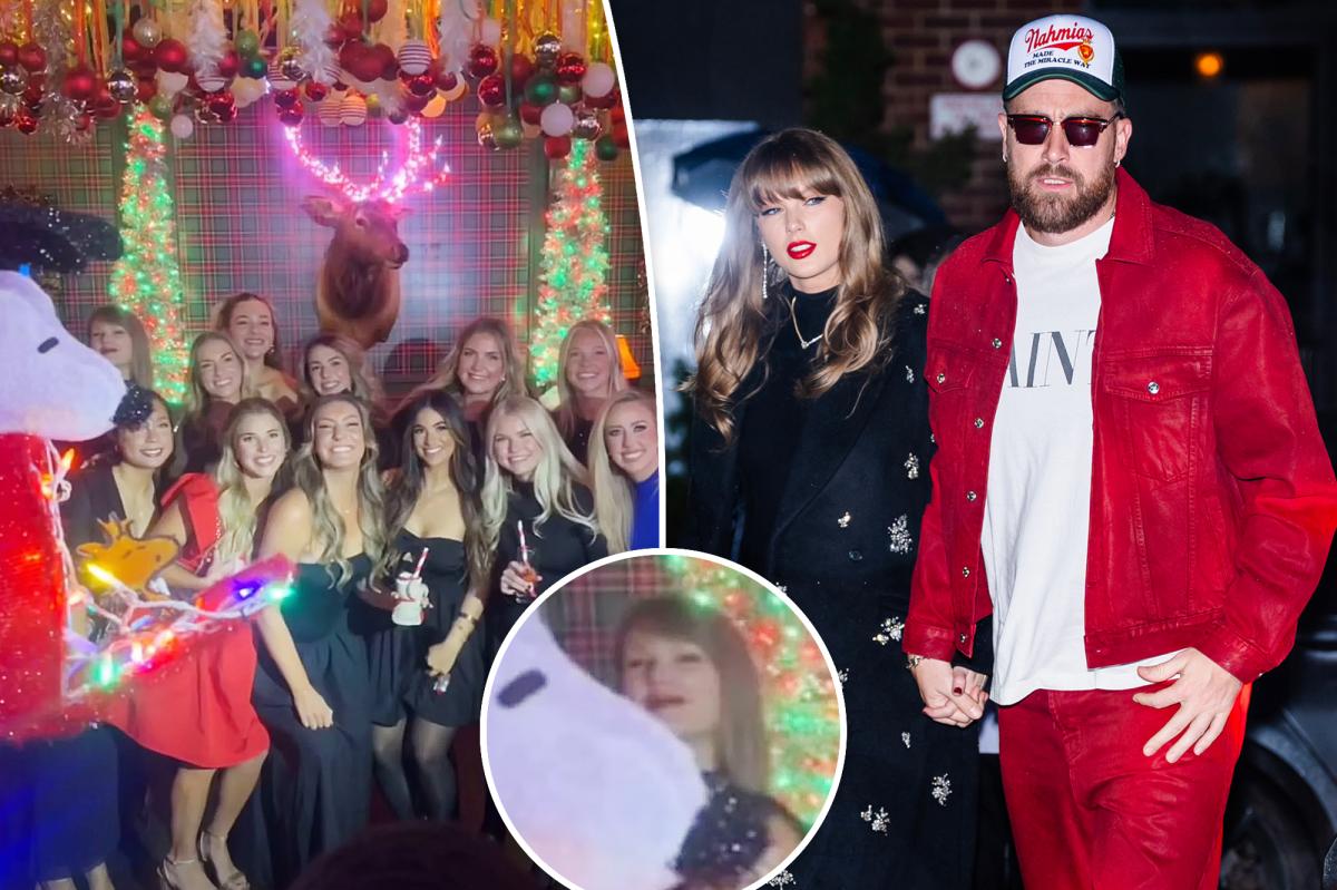 Eagle-eyed fans spot Taylor Swift in WAGs group shot at Chiefs Christmas party